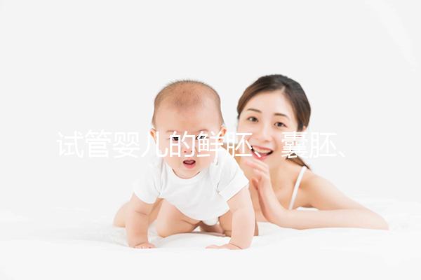 試管嬰兒的鮮胚、囊胚、凍胚，都有說明區別已經成功率